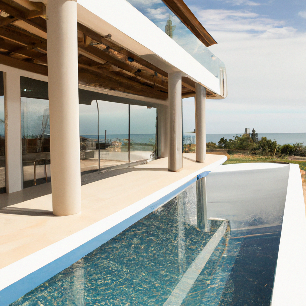 Casa moderna com piscina infinita na praia